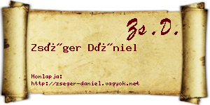 Zséger Dániel névjegykártya
